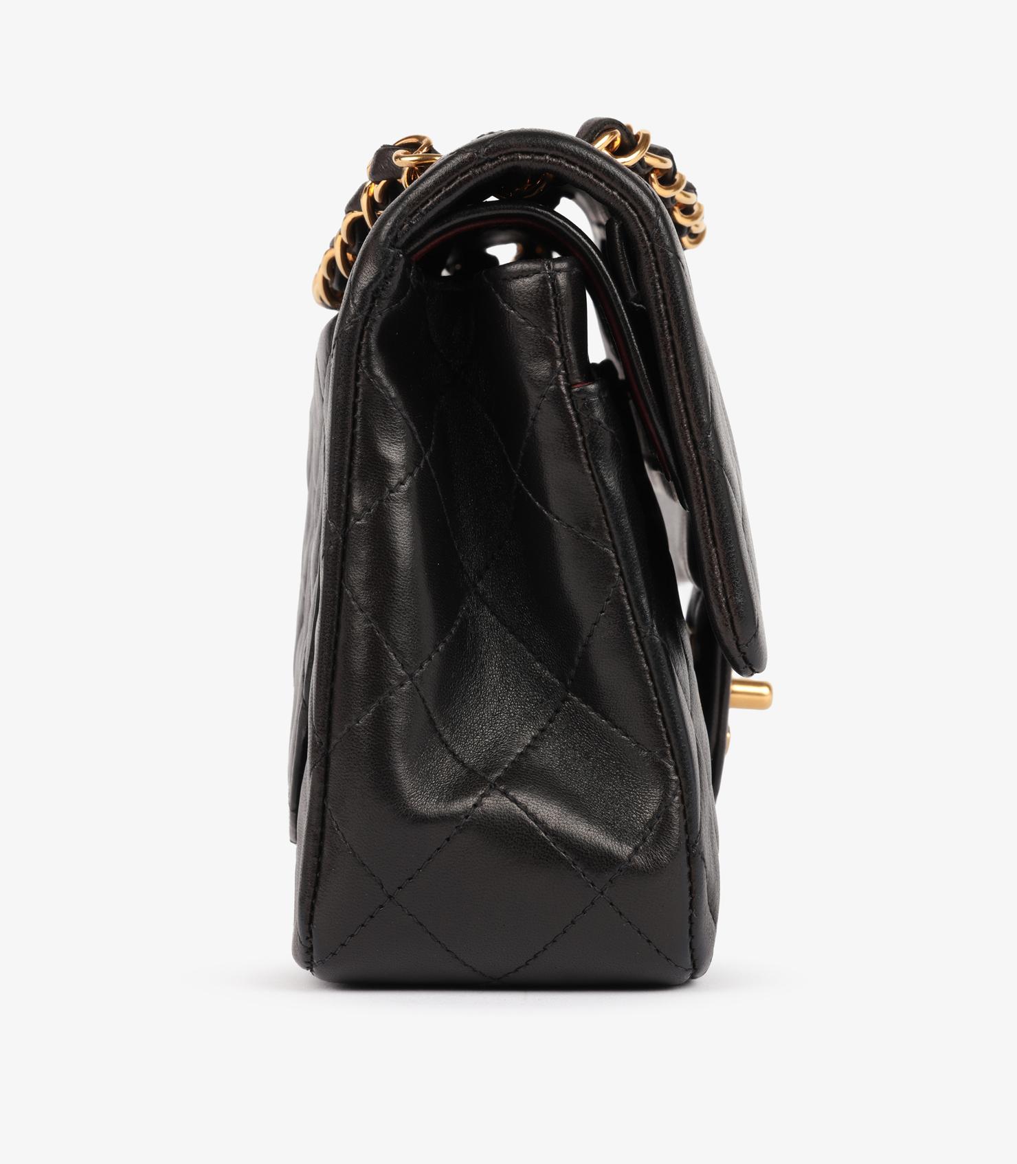 Chanel Black Quilted Lambskin Vintage Small Classic Double Flap Bag Damen