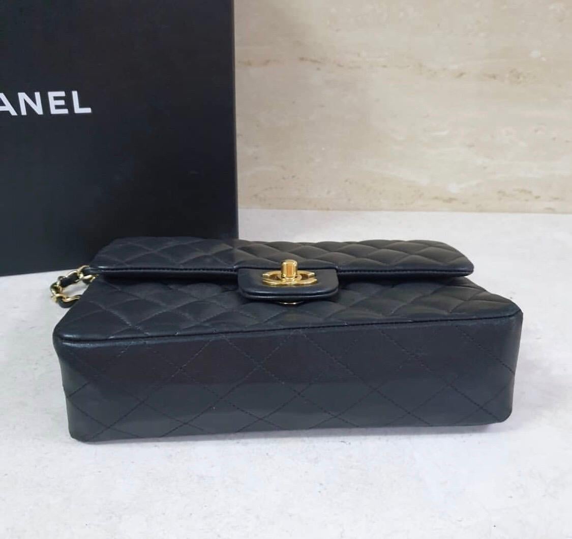 Chanel Black Quilted Lambskin Vintage Small Classic Double Flap  Bag 1