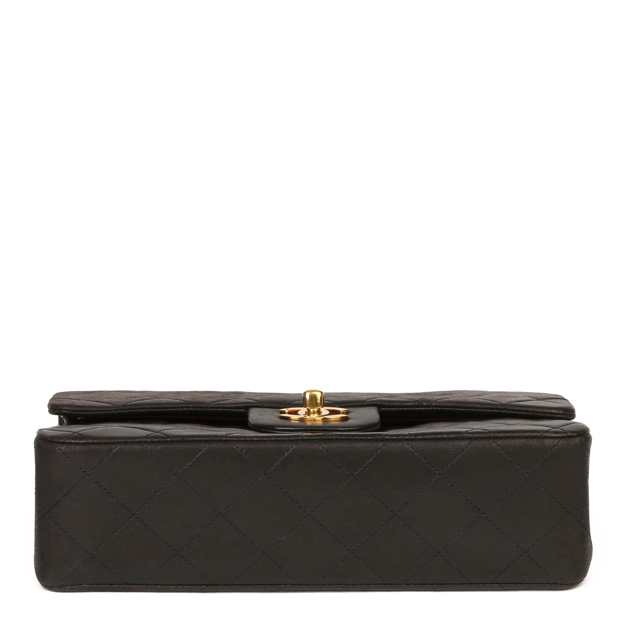 Chanel Black Quilted Lambskin Vintage Small Classic Double Flap Bag 1