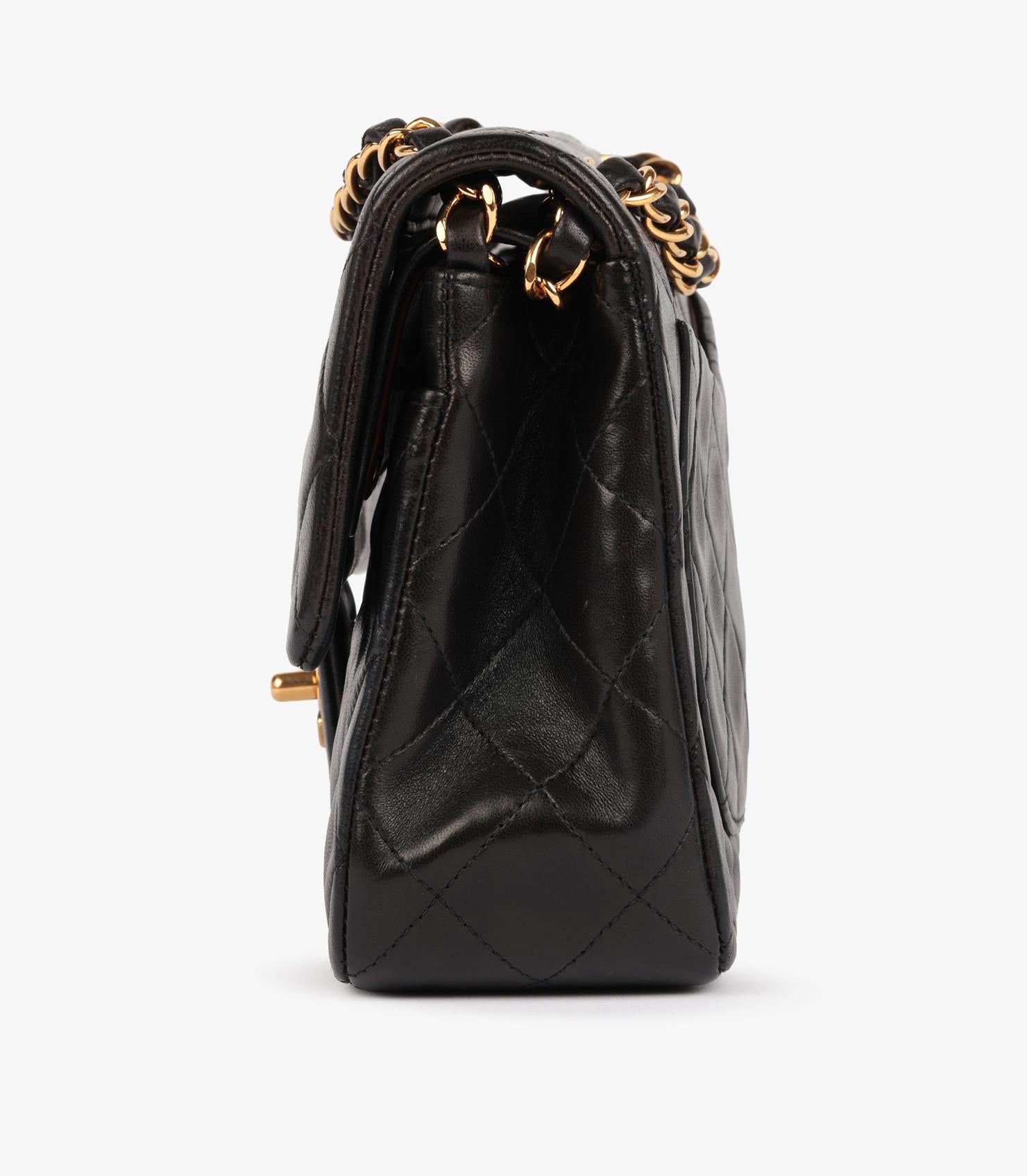 Chanel Black Quilted Lambskin Vintage Small Classic Double Flap Bag 1