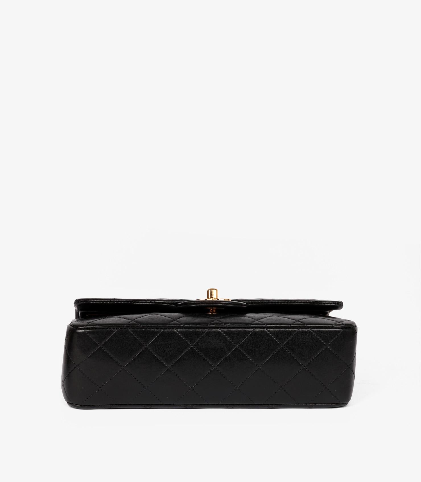 Chanel Negro Piel de Cordero Acolchada Vintage Pequeño Bolso Clásico Doble Solapa 3