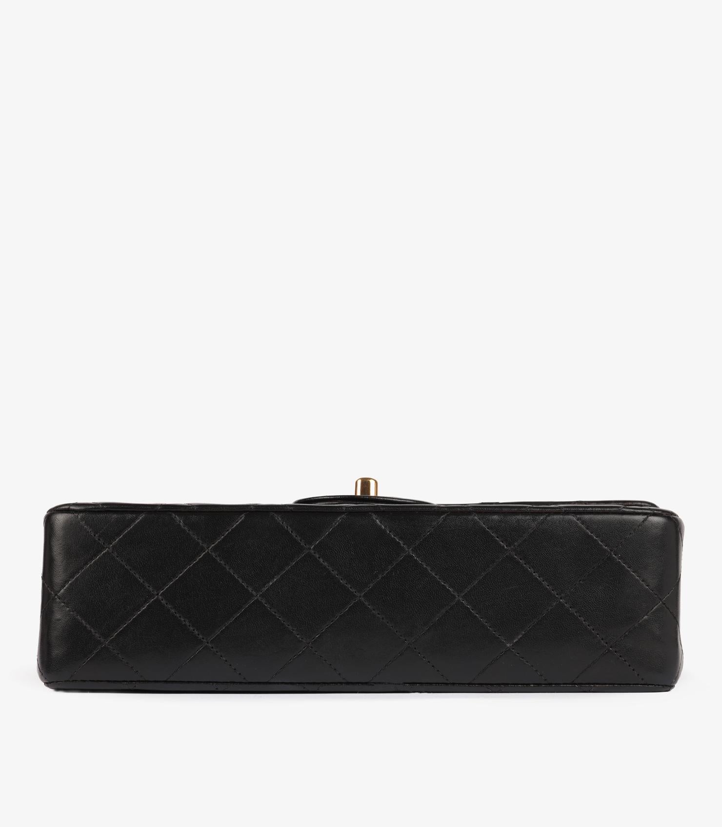 Chanel Black Quilted Lambskin Vintage Small Classic Double Flap Bag en vente 2