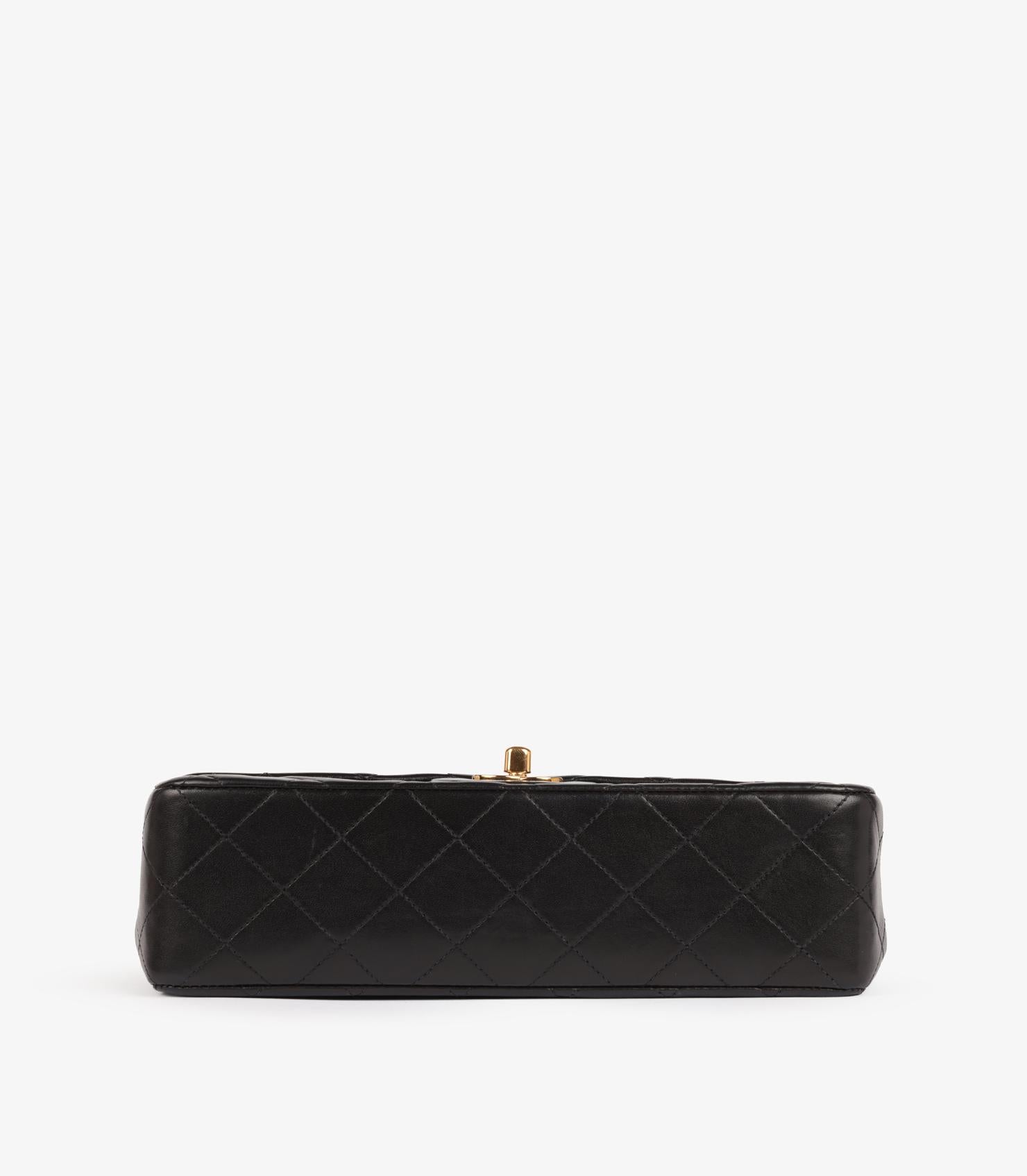 Chanel Black Quilted Lambskin Vintage Small Classic Double Flap Bag 2