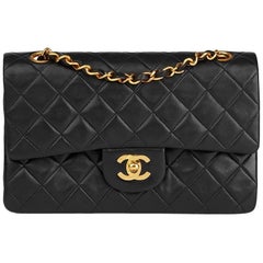 Chanel Black Quilted Lambskin Vintage Small Classic Double Flap Bag Chanel Black Quilted Lambskin Vintage Small Classic Double Flap Bag
