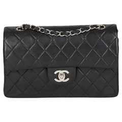 CHANEL Black Quilted Lambskin Vintage Small Classic Double Flap Bag CHANEL Black Quilted Lambskin Vintage Small Classic Double Flap Bag