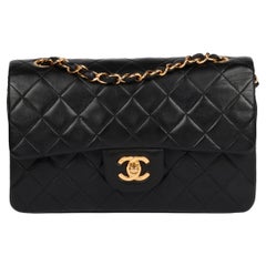 Chanel Black Quilted Lambskin Retro Small Classic Double Flap Bag