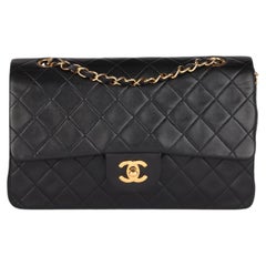 Chanel Black Quilted Lambskin Vintage Small Classic Double Flap Bag
