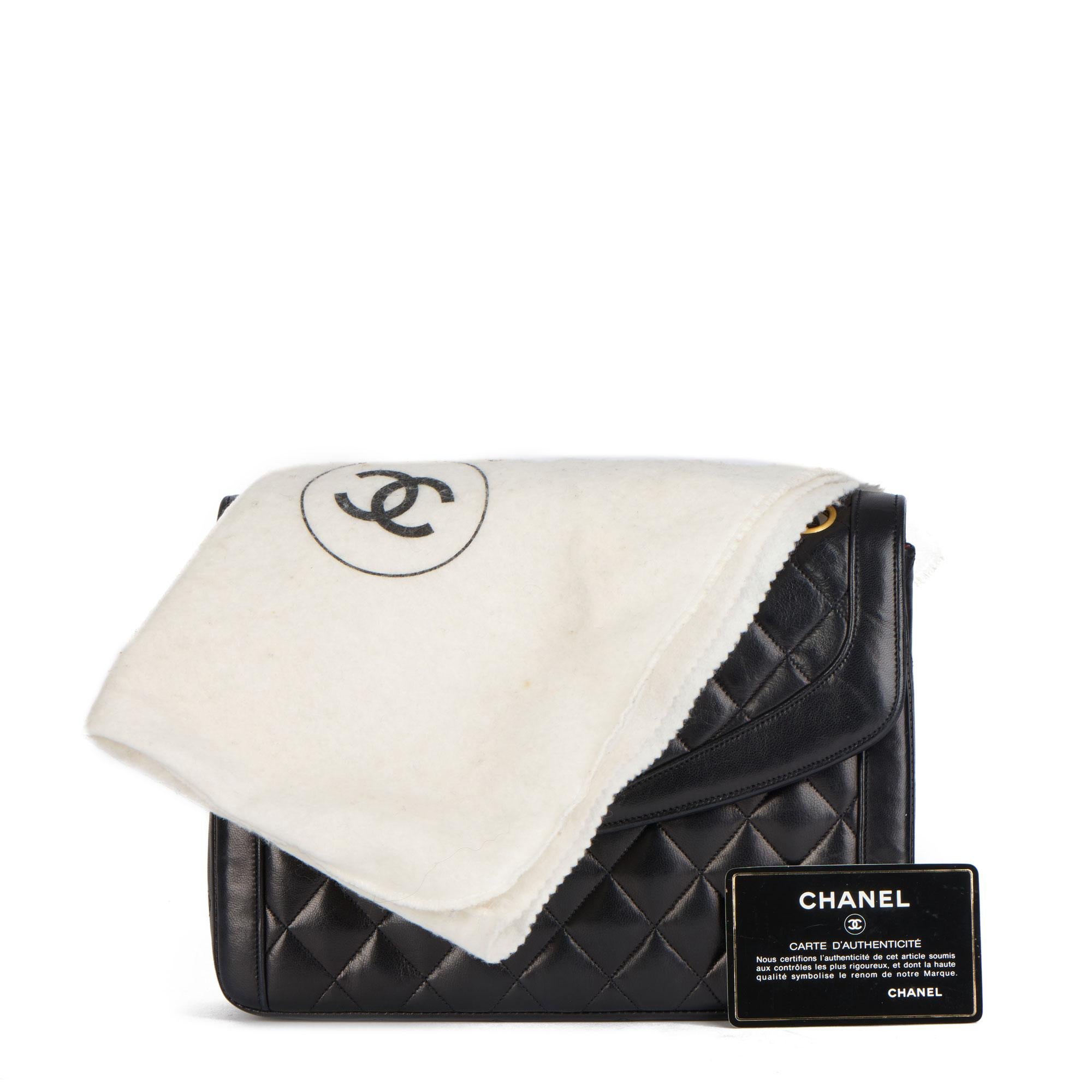 CHANEL Black Quilted Lambskin Vintage Small Classic Single Flap Bag 7