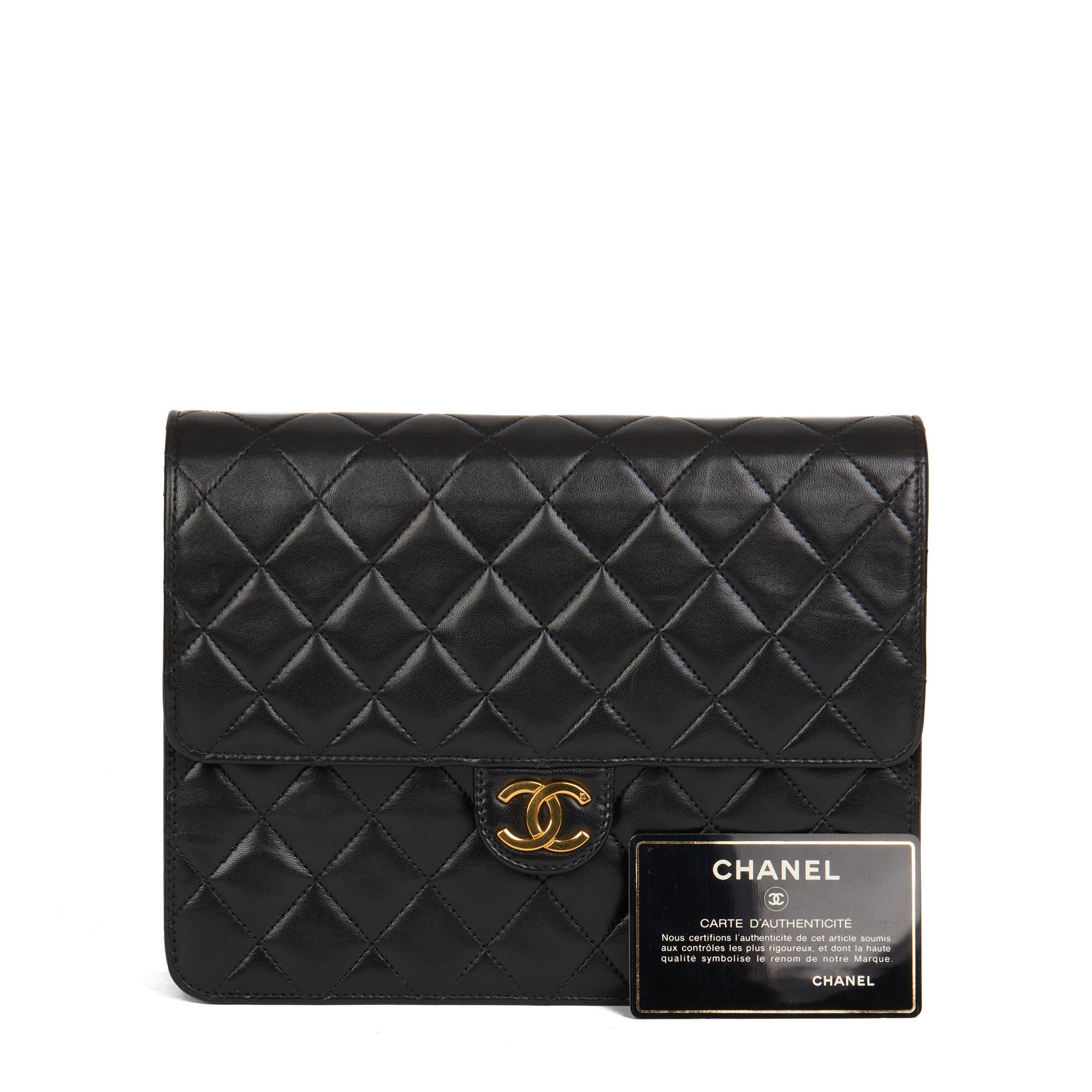CHANEL Black Quilted Lambskin Vintage Small Classic Single Flap Bag 6