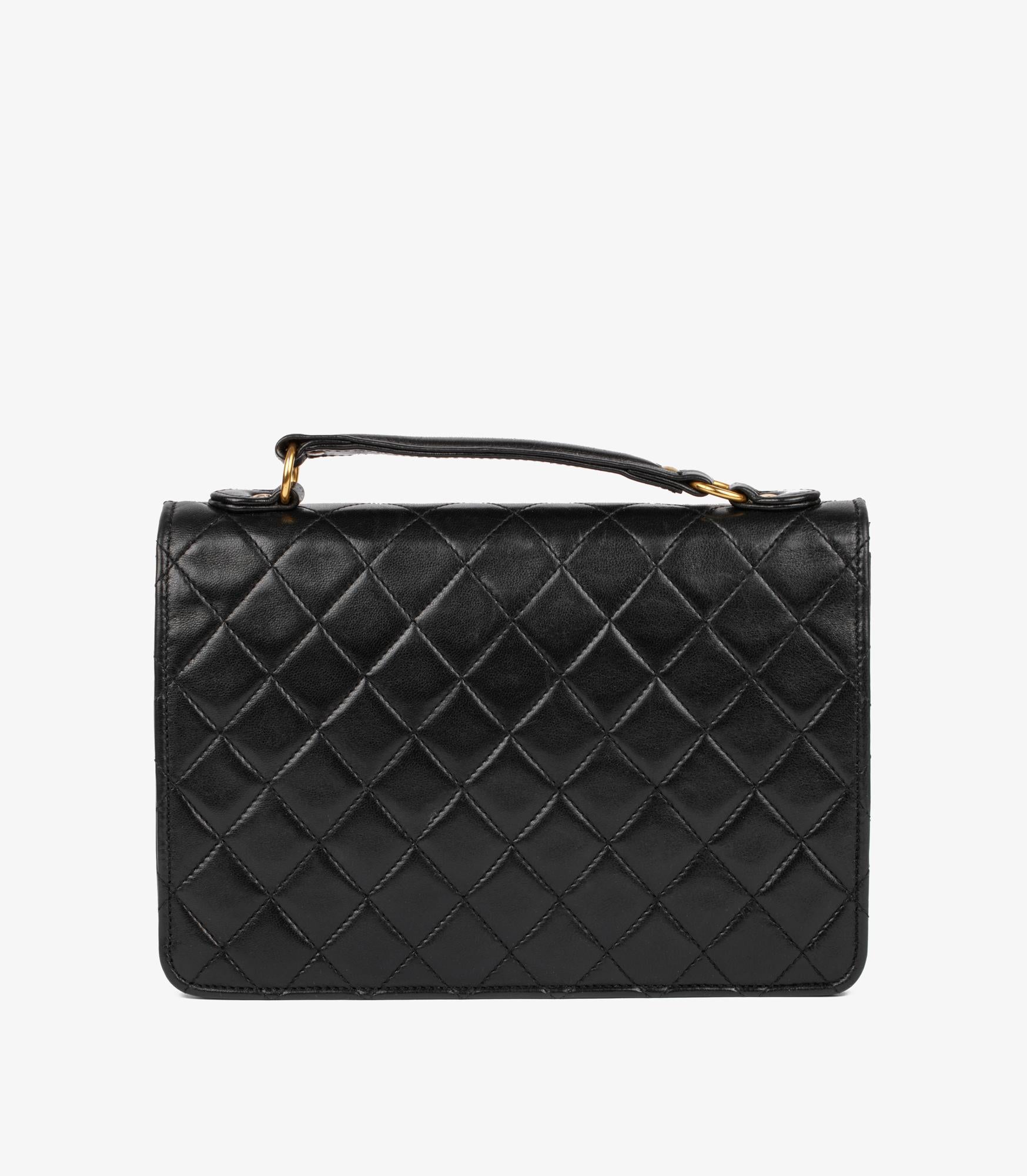 Chanel Black Quilted Lambskin Vintage Small Classic Single Flap Bag en vente 8