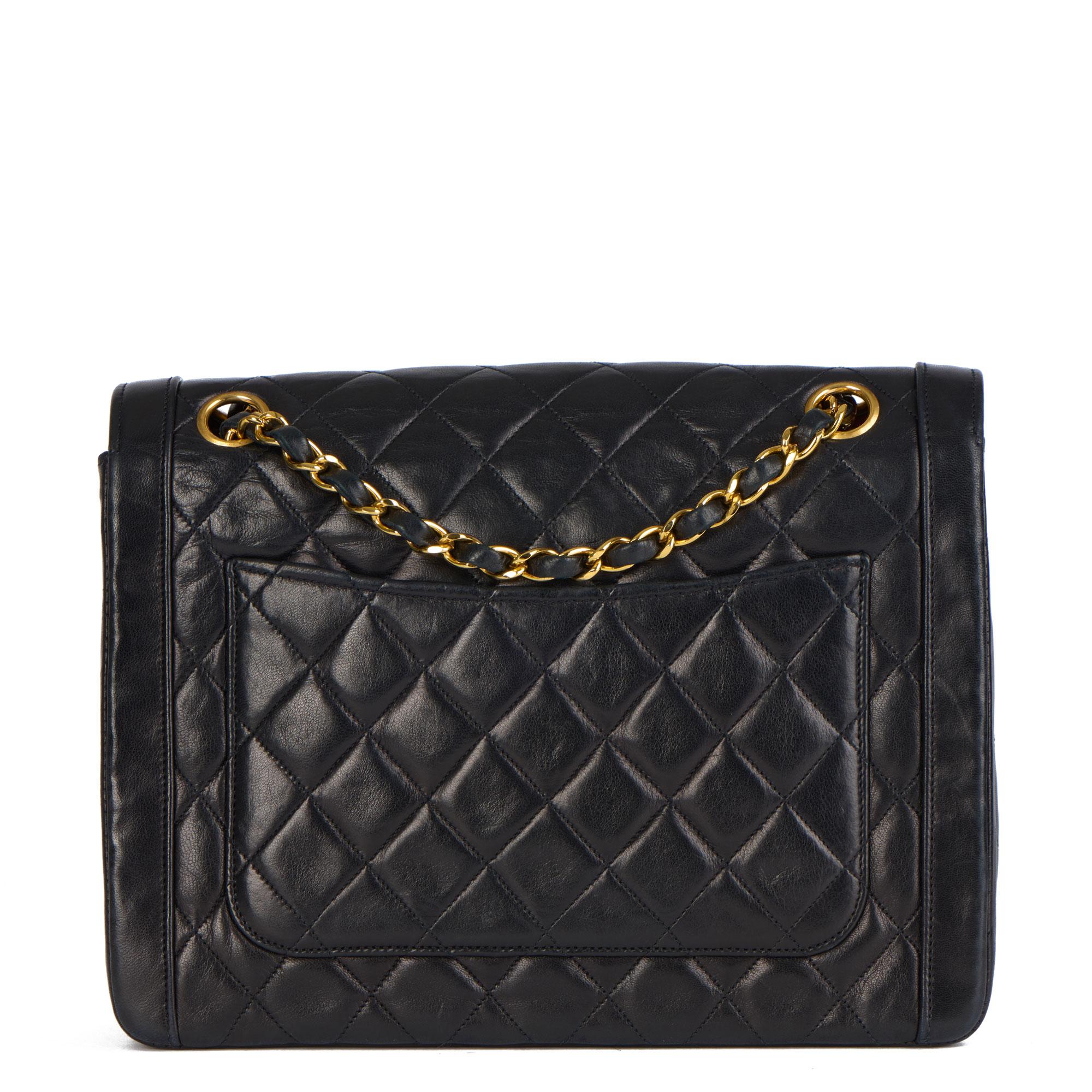 Women's or Men's CHANEL Black Quilted Lambskin Vintage Small Classic Single Flap Bag