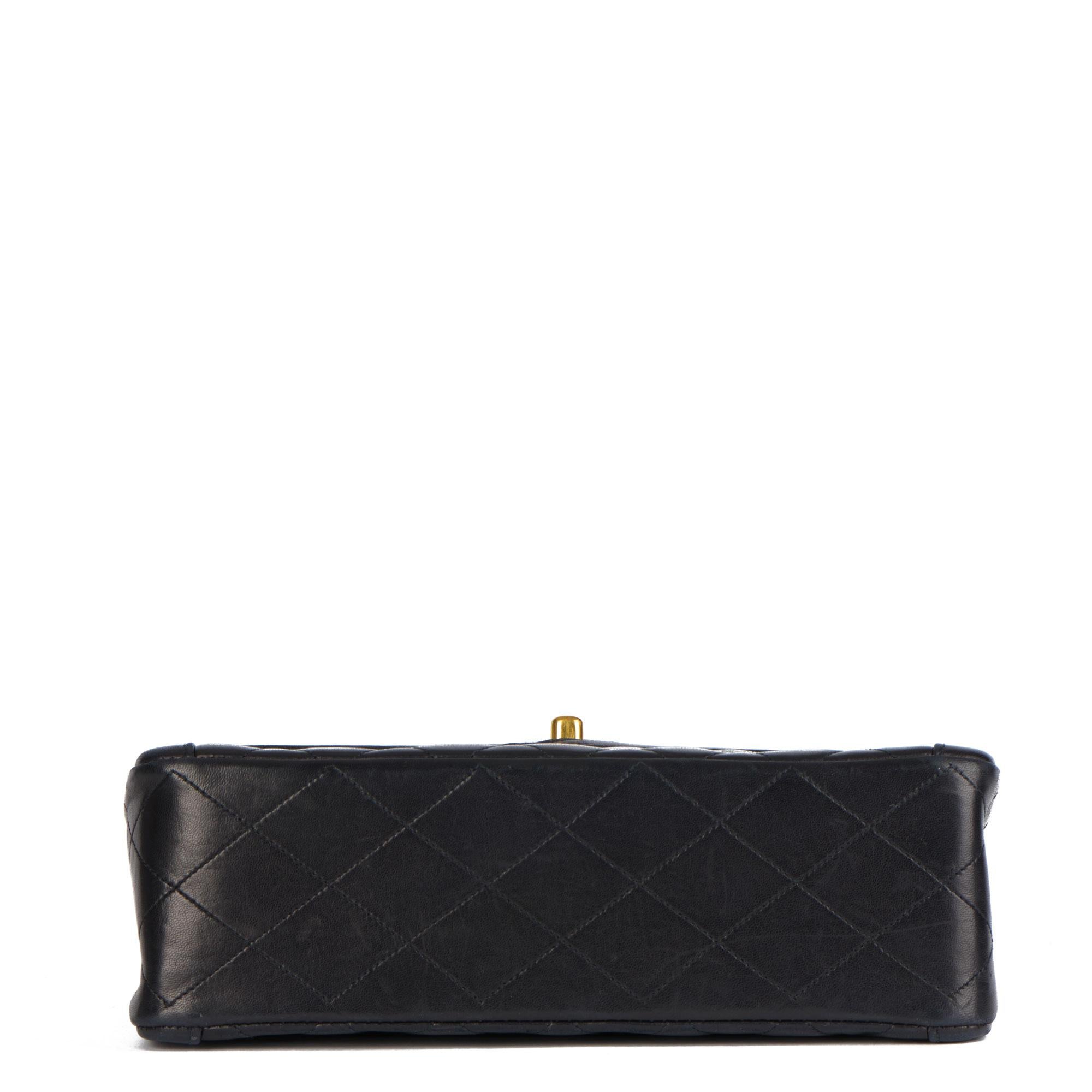 CHANEL Black Quilted Lambskin Vintage Small Classic Single Flap Bag 1