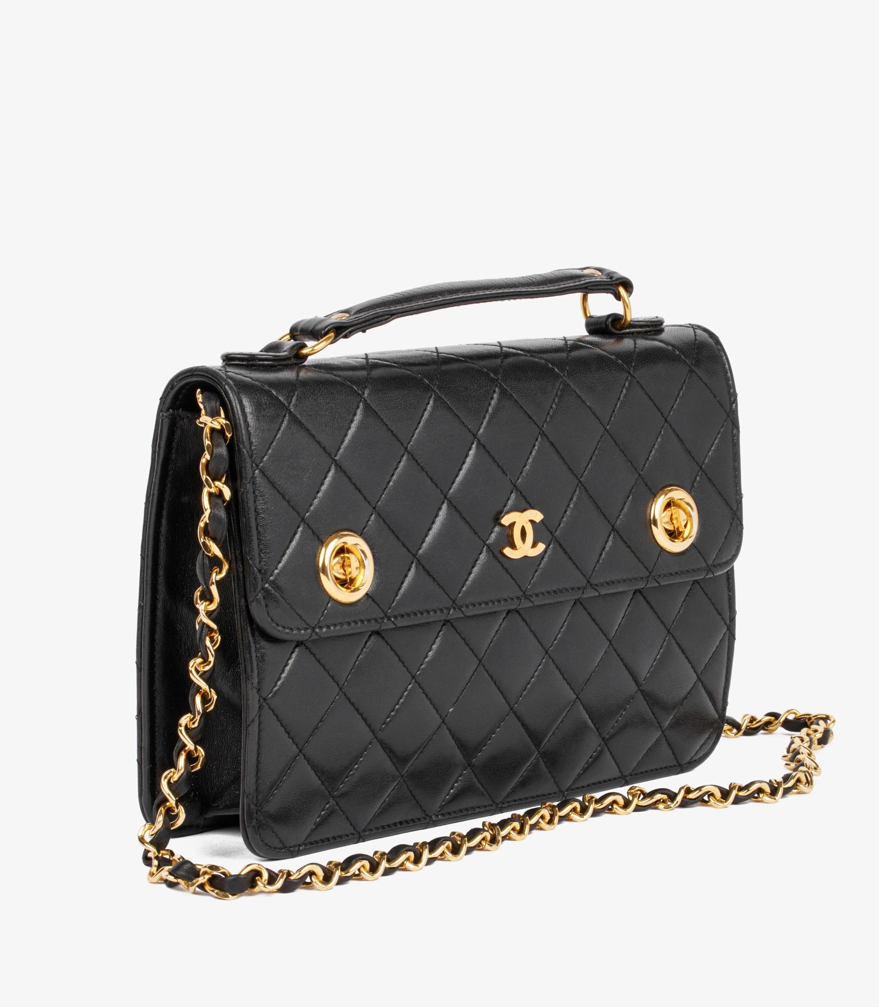 Chanel Black Quilted Lambskin Vintage Small Classic Single Flap Bag en vente 1