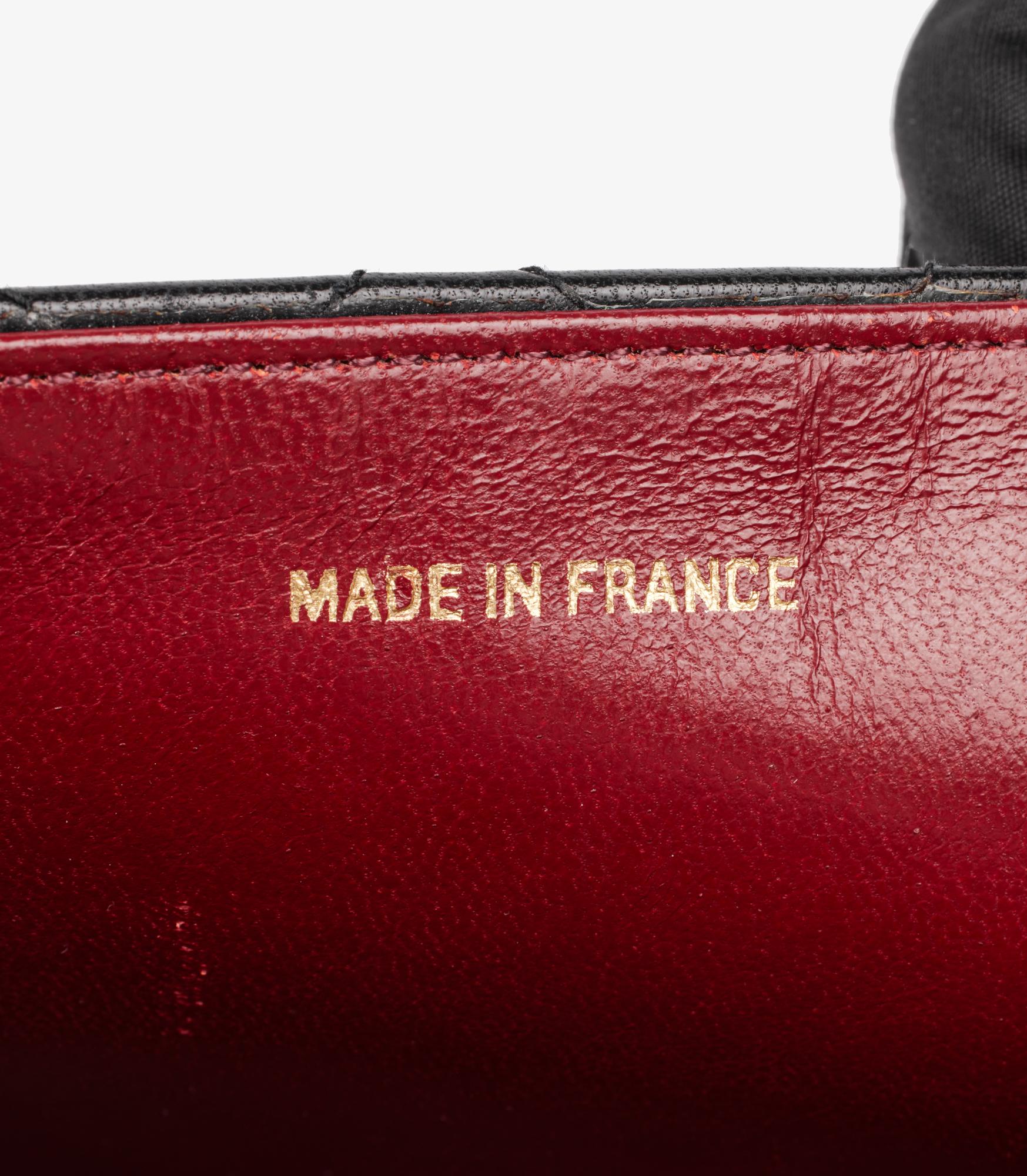 Chanel Schwarzes gestepptes Lammfell Vintage Small Classic Single Flap Bag im Angebot 2