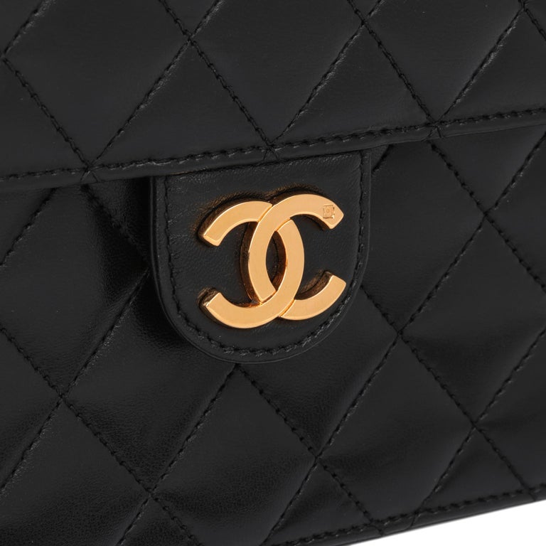 CHANEL Black Quilted Lambskin Vintage Small Classic Single Flap Bag 3