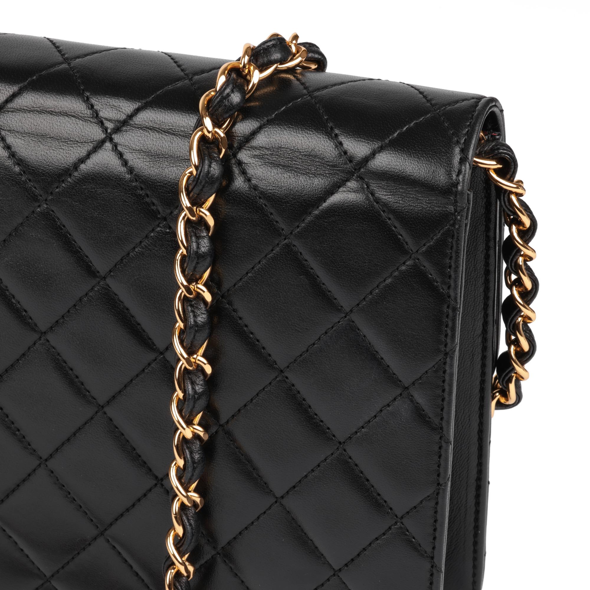 CHANEL Black Quilted Lambskin Vintage Small Classic Single Flap Bag 1