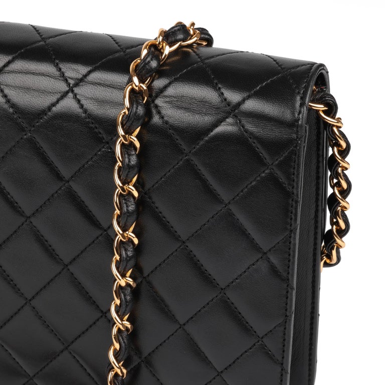 CHANEL Black Quilted Lambskin Vintage Small Classic Single Flap Bag 4