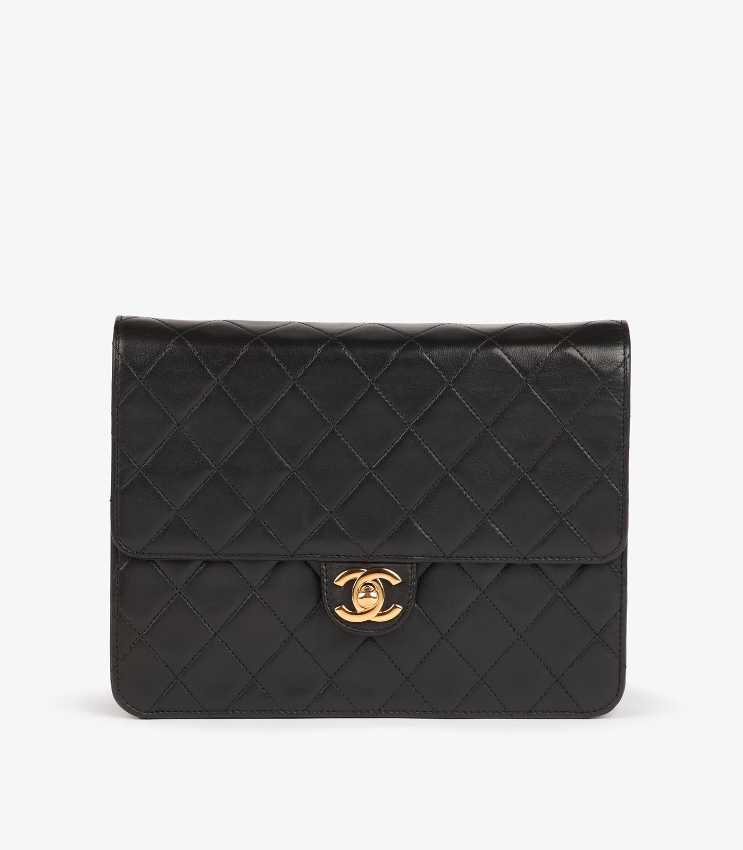 Chanel Black Quilted Lambskin Vintage Small Classic Single Flap Bag