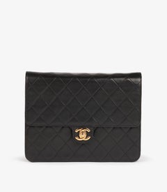 Chanel Black Quilted Lambskin Vintage Small Classic Single Flap Bag