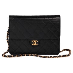 Chanel Black Quilted Lambskin Vintage Small Classic Single Flap Bag