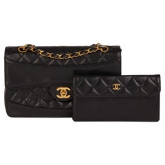 CHANEL Black Quilted Lambskin Vintage Small Classic Single Flap Bag with Wallet