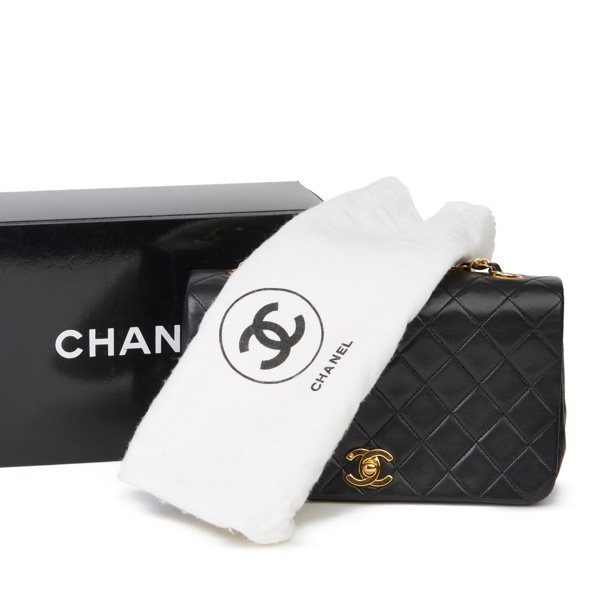 Chanel Black Quilted Lambskin Vintage Small Classic Single Full Flap Bag 6