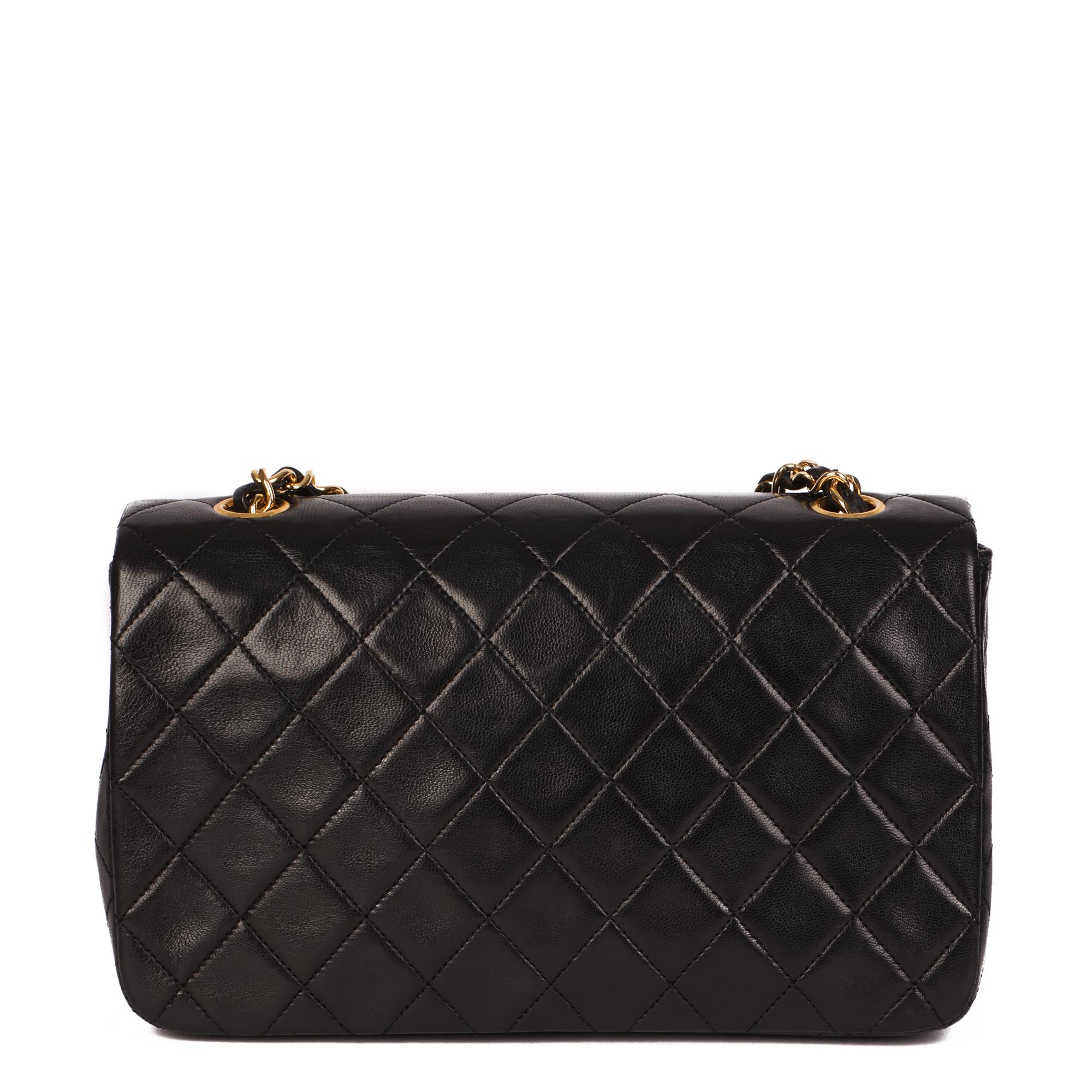 Chanel Black Quilted Lambskin Vintage Small Classic Single Full Flap Bag 8