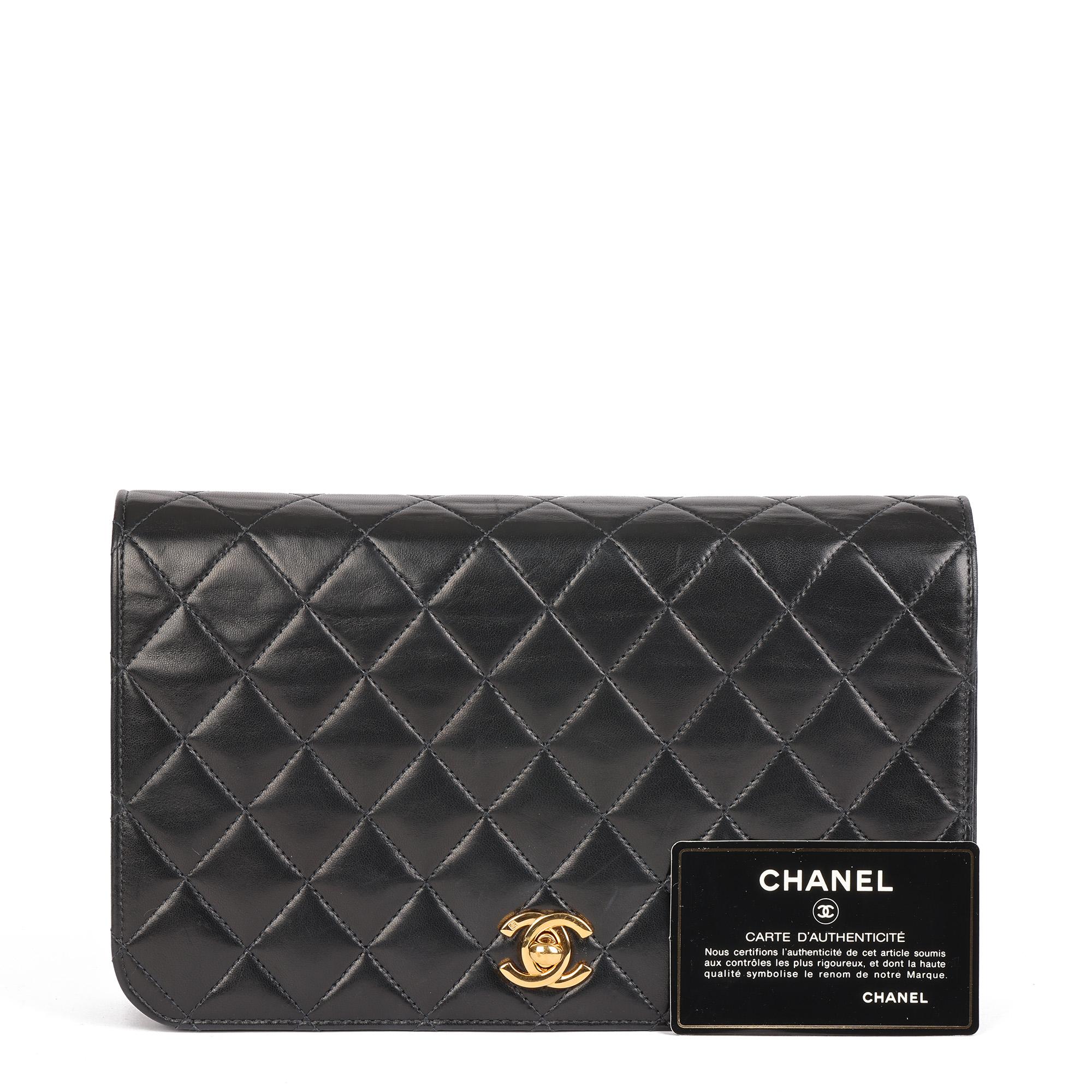 CHANEL Black Quilted Lambskin Vintage Small Classic Single Full Flap Bag 8