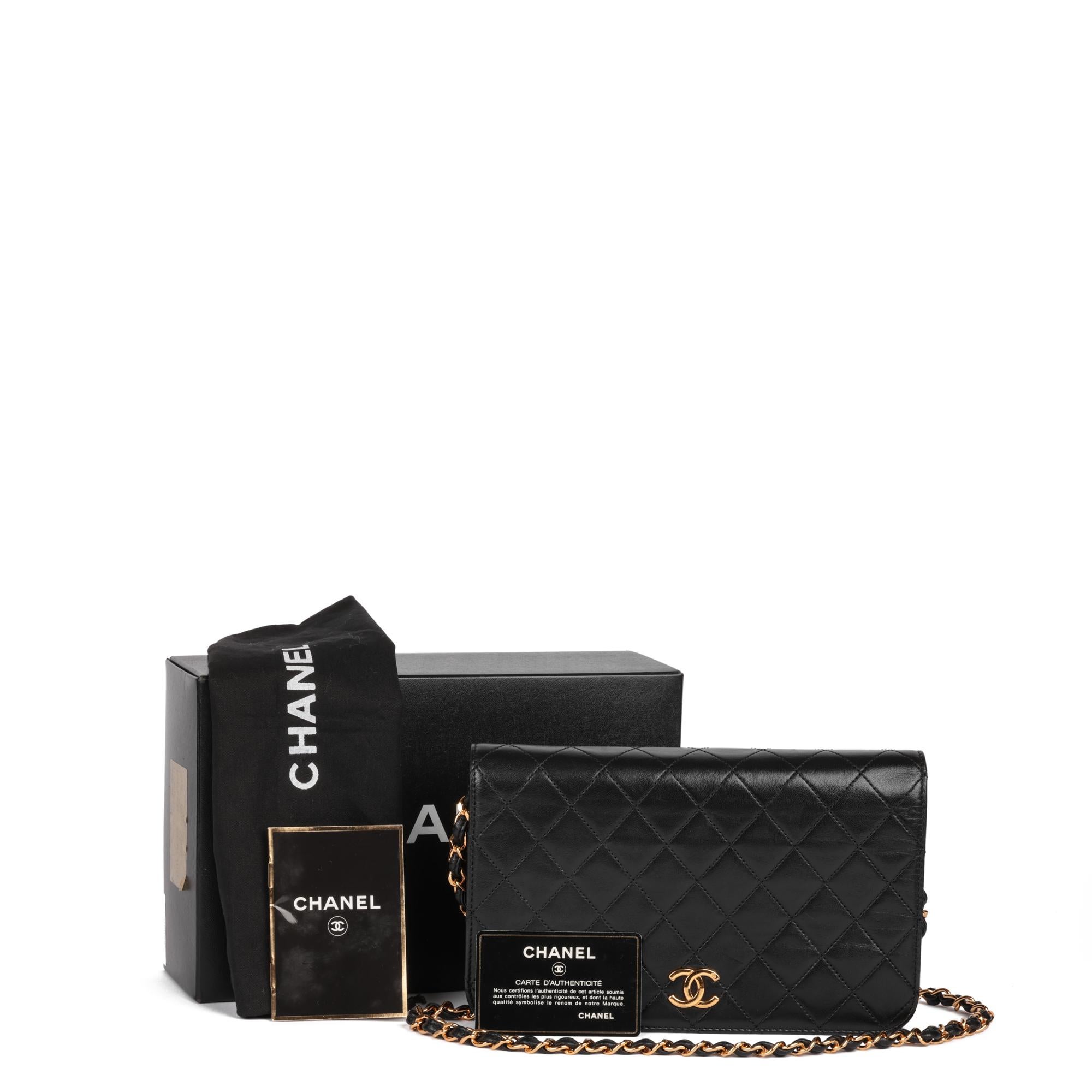 CHANEL Black Quilted Lambskin Vintage Small Classic Single Full Flap Bag 6