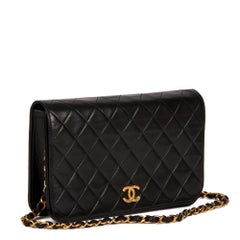 Chanel Black Quilted Lambskin Vintage Small Classic Single Full Flap Bag