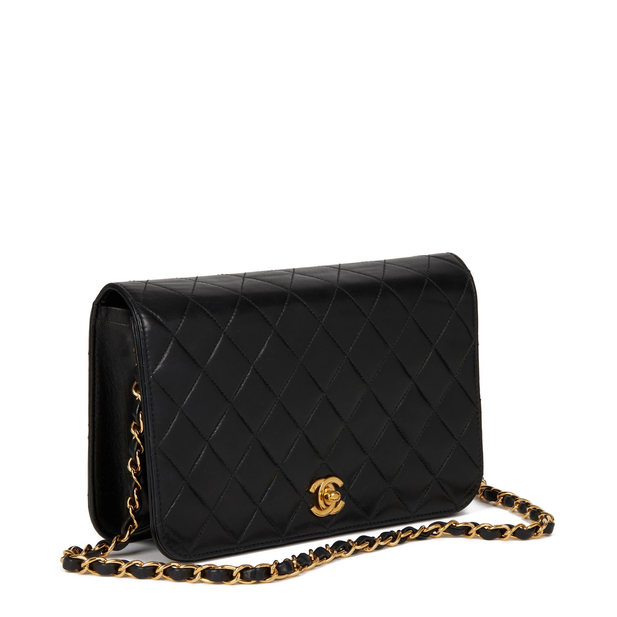 CHANEL
Black Quilted Lambskin Vintage Small Classic Single Full Flap Bag

Xupes Reference: HB4522
Serial Number: 6955722
Age (Circa): 2002
Accompanied By: Chanel Dust Bag, Authenticity Card
Authenticity Details: Authenticity Card, Serial Sticker