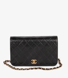 Chanel Black Quilted Lambskin Vintage Small Classic Single Full Flap Bag