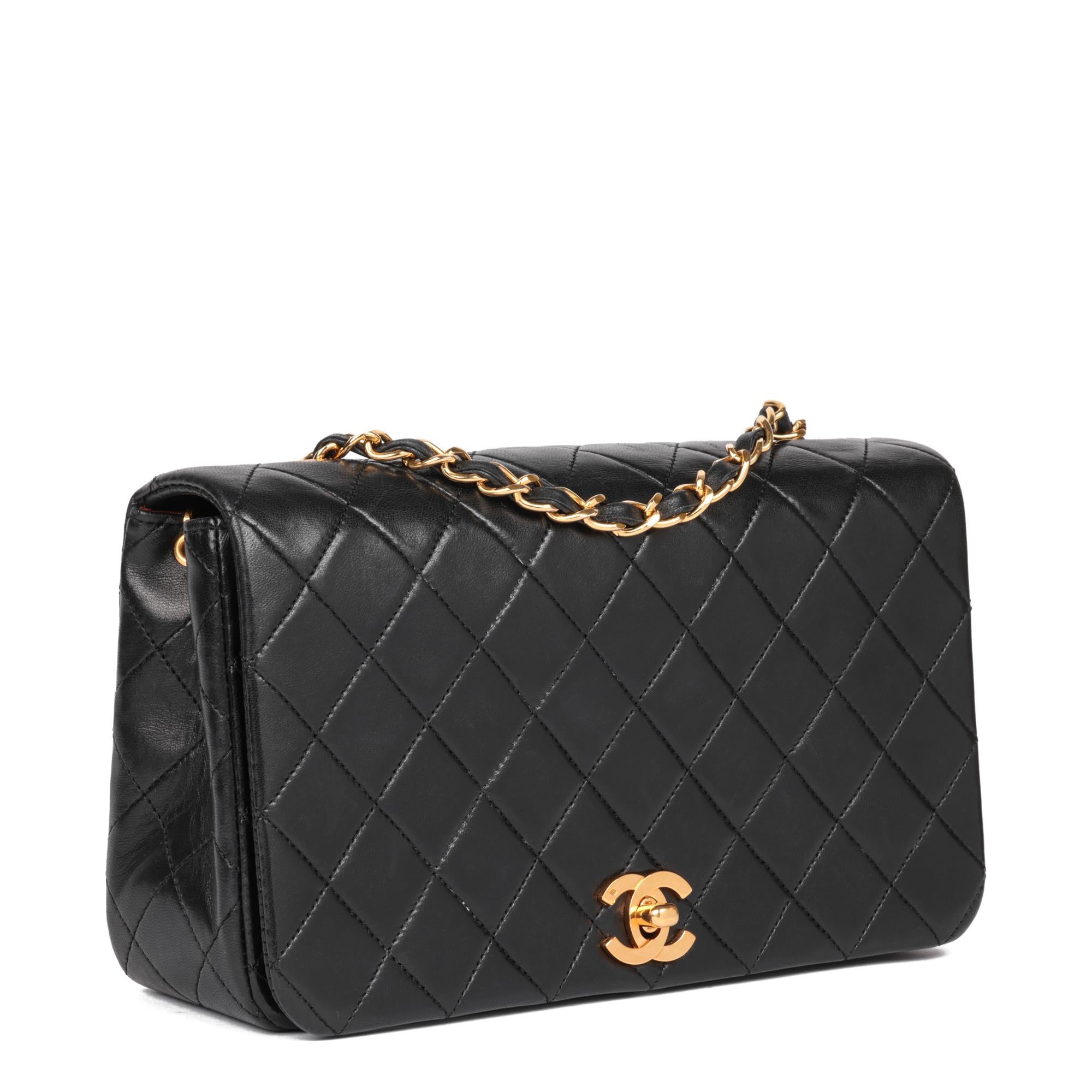 CHANEL
Black Quilted Lambskin Vintage Small Classic Single Full Flap Bag

Xupes Reference: HB5227
Serial Number: 1501005
Age (Circa): 1990
Accompanied By: Chanel Dust Bag, Authenticity Card
Authenticity Details: Authenticity Card, Serial Sticker
