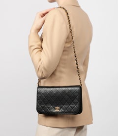 Chanel Black Quilted Lambskin Vintage Small Classic Single Full Flap Bag