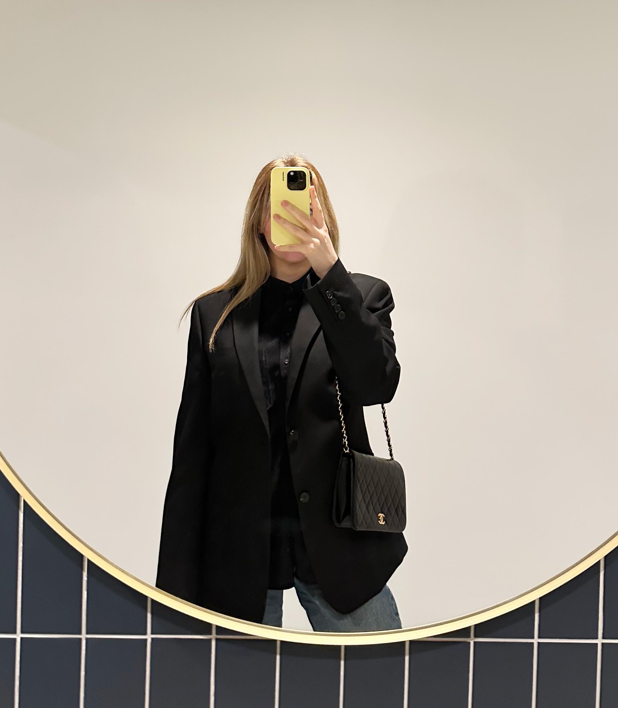 Chanel Black Quilted Lambskin Vintage Small Classic Single Full Flap Bag

Product Details
Xupes Ref: HB5806
Brand: Chanel
Model: Small Classic Single Full Flap Bag
Type: Shoulder, Crossbody
Serial Number: 6088301
Age: 2000
Accompanied By: Chanel