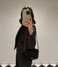 Chanel Black Quilted Lambskin Vintage Small Classic Single Full Flap Bag