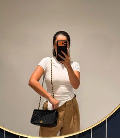 Chanel Black Quilted Lambskin Vintage Small Classic Single Full Flap Bag