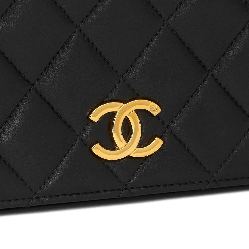 1996 Chanel Black Quilted Lambskin Vintage Small Classic Single Full Flap Bag  1