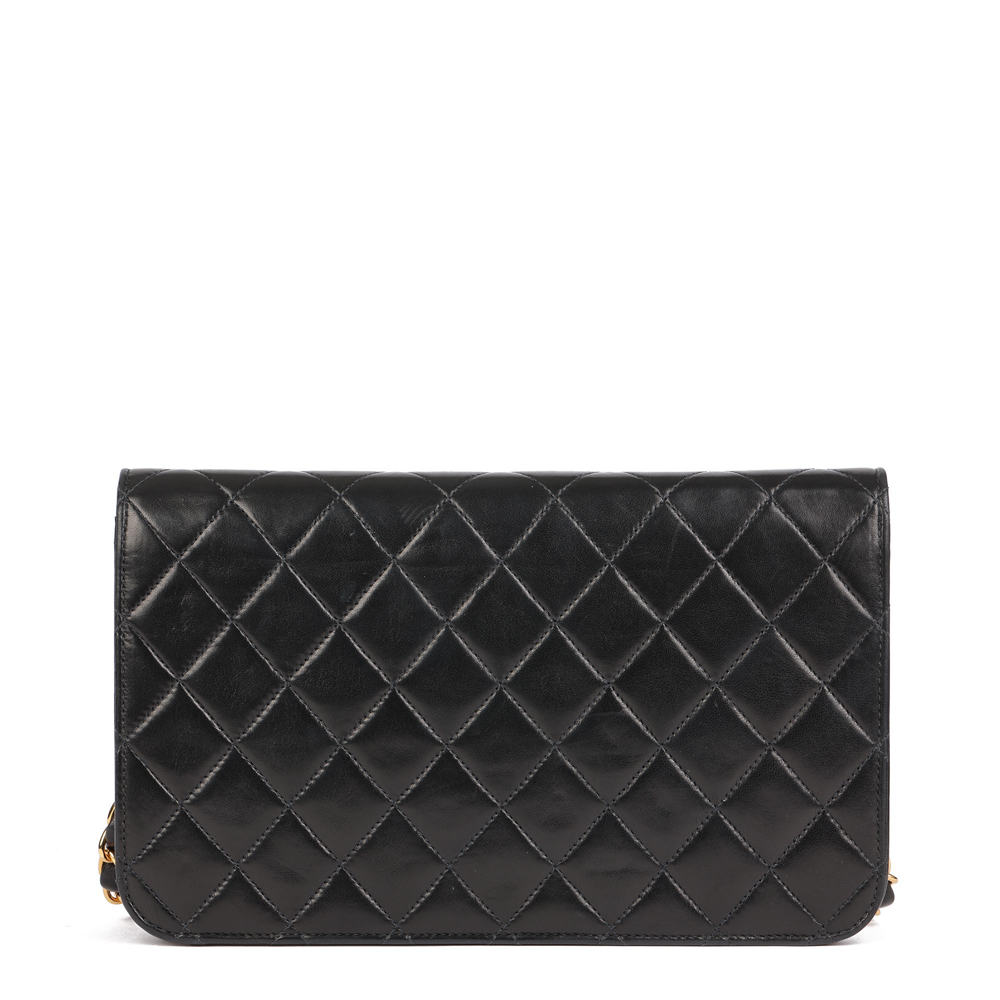 CHANEL Black Quilted Lambskin Vintage Small Classic Single Full Flap Bag 1