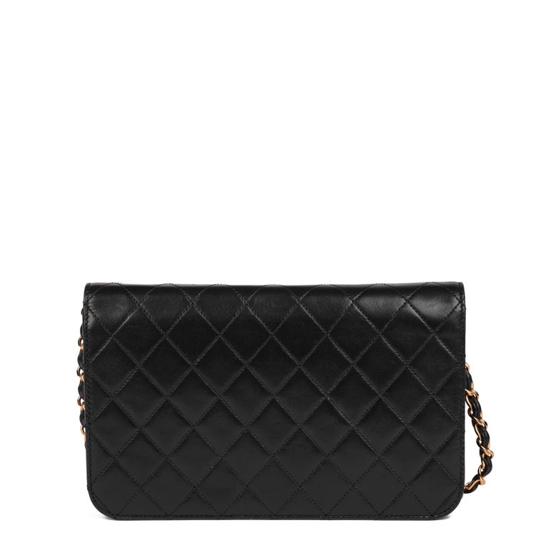 CHANEL Black Quilted Lambskin Vintage Small Classic Single Full Flap Bag 1