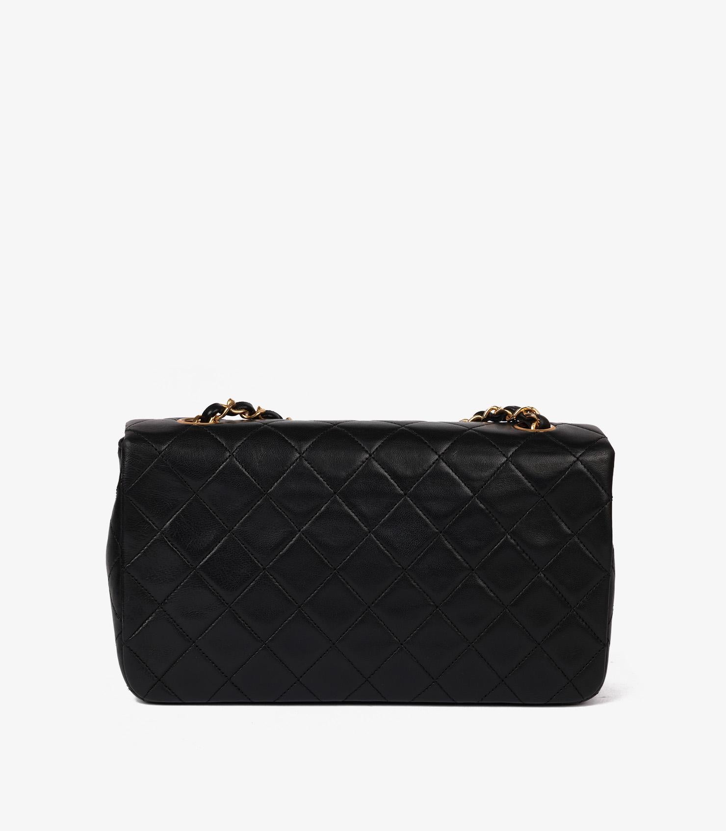 Chanel Black Quilted Lambskin Vintage Small Classic Single Full Flap Bag 1