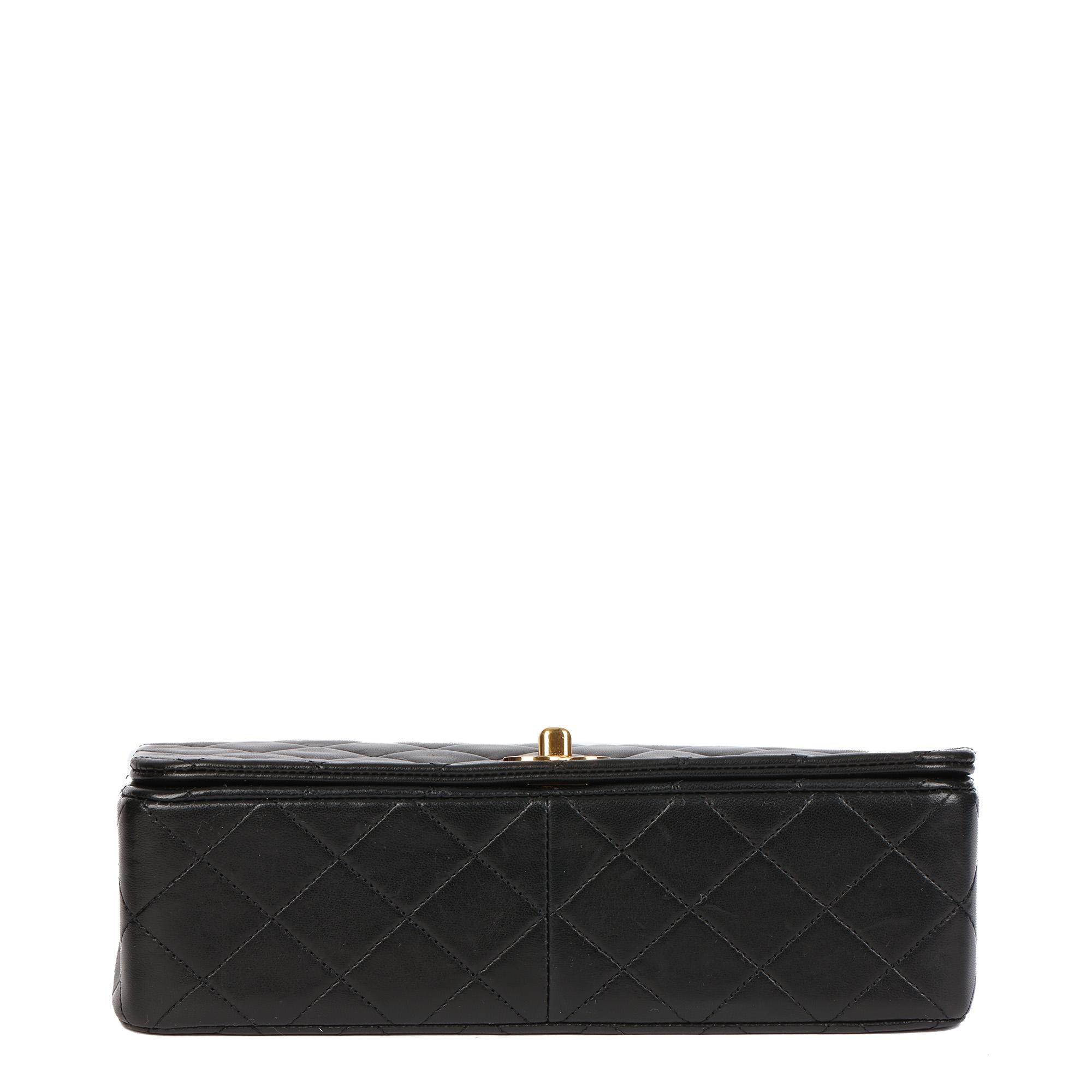 CHANEL Black Quilted Lambskin Vintage Small Classic Single Full Flap Bag 2