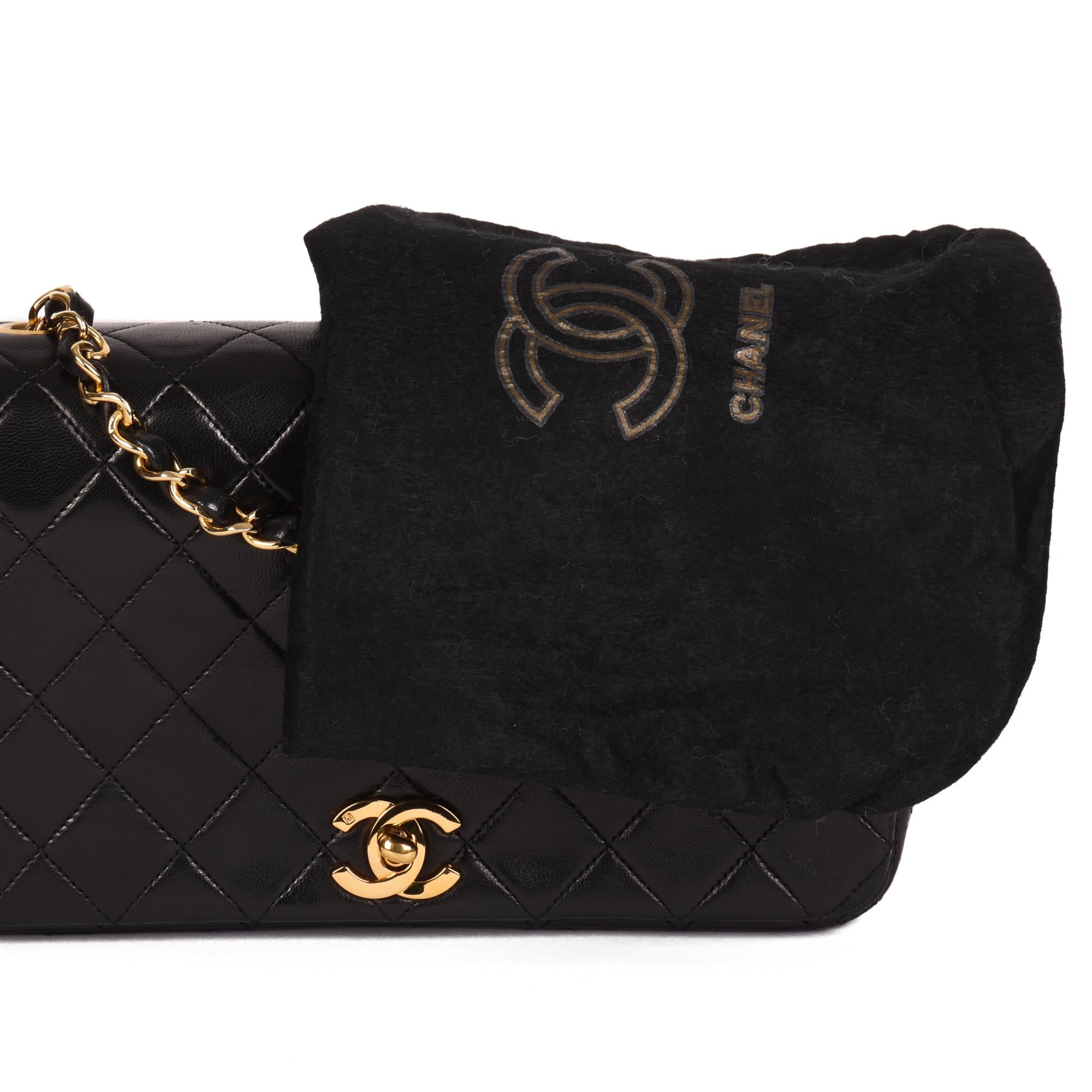 Chanel Black Quilted Lambskin Vintage Small Classic Single Full Flap Bag 3