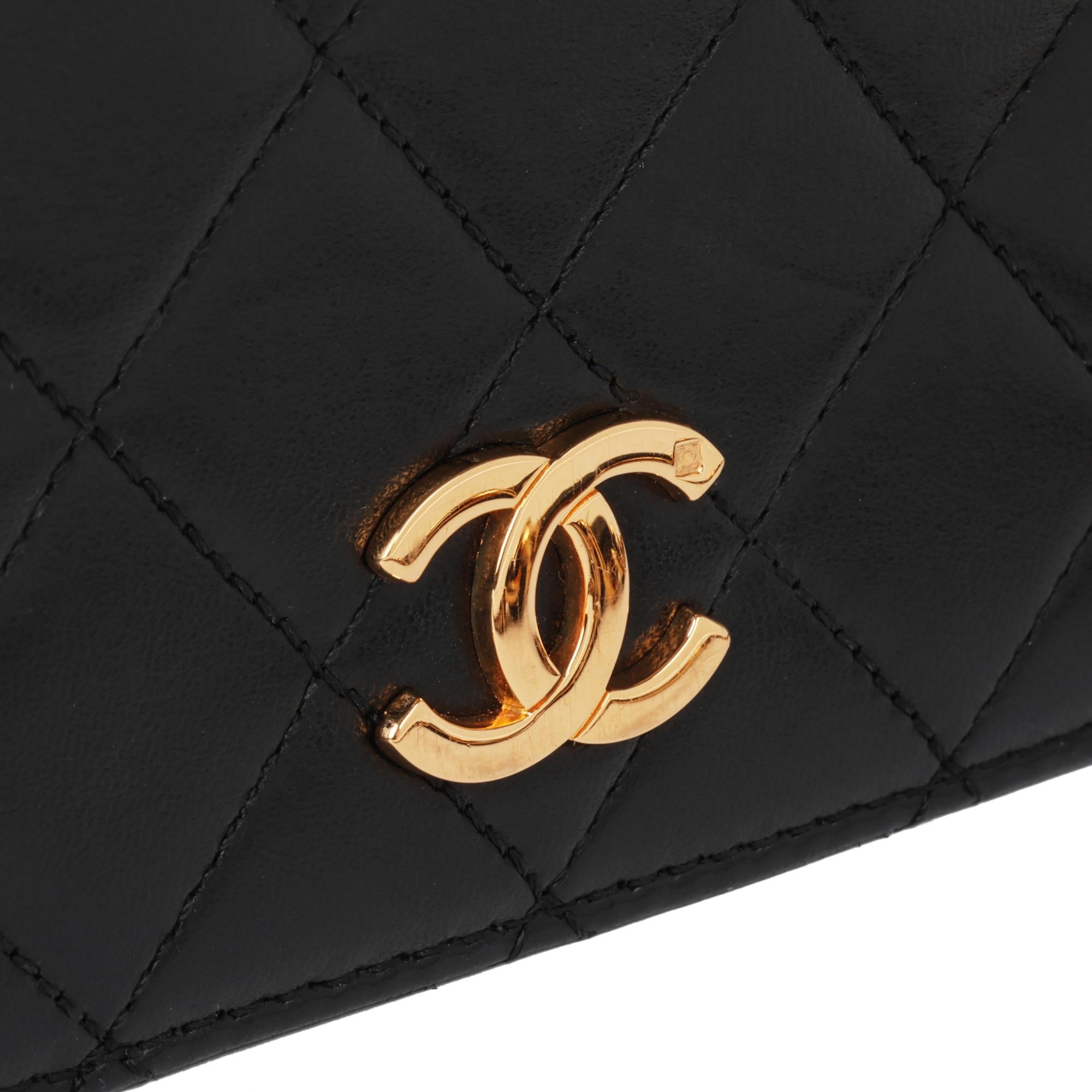 CHANEL Black Quilted Lambskin Vintage Small Classic Single Full Flap Bag 1