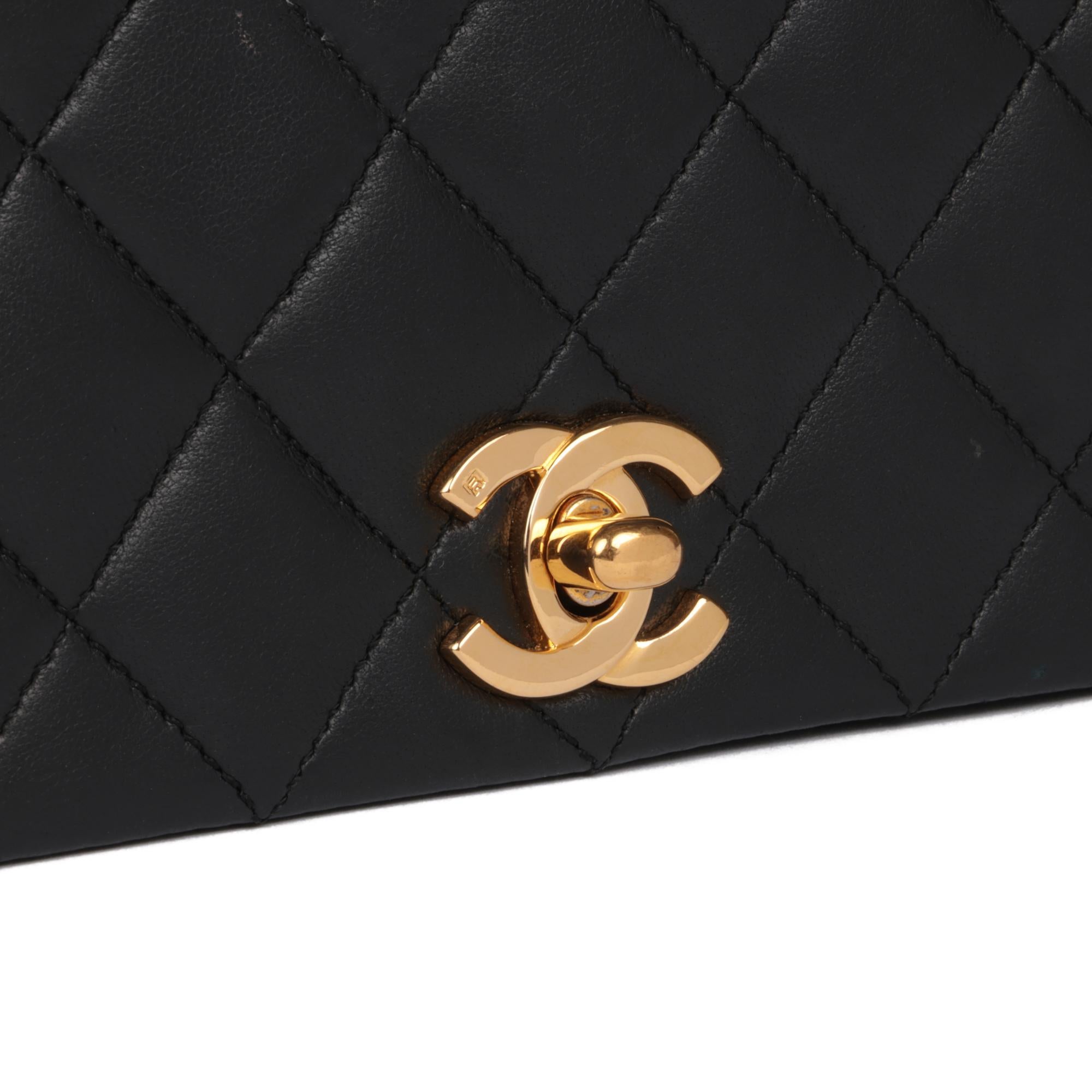 CHANEL Black Quilted Lambskin Vintage Small Classic Single Full Flap Bag 3