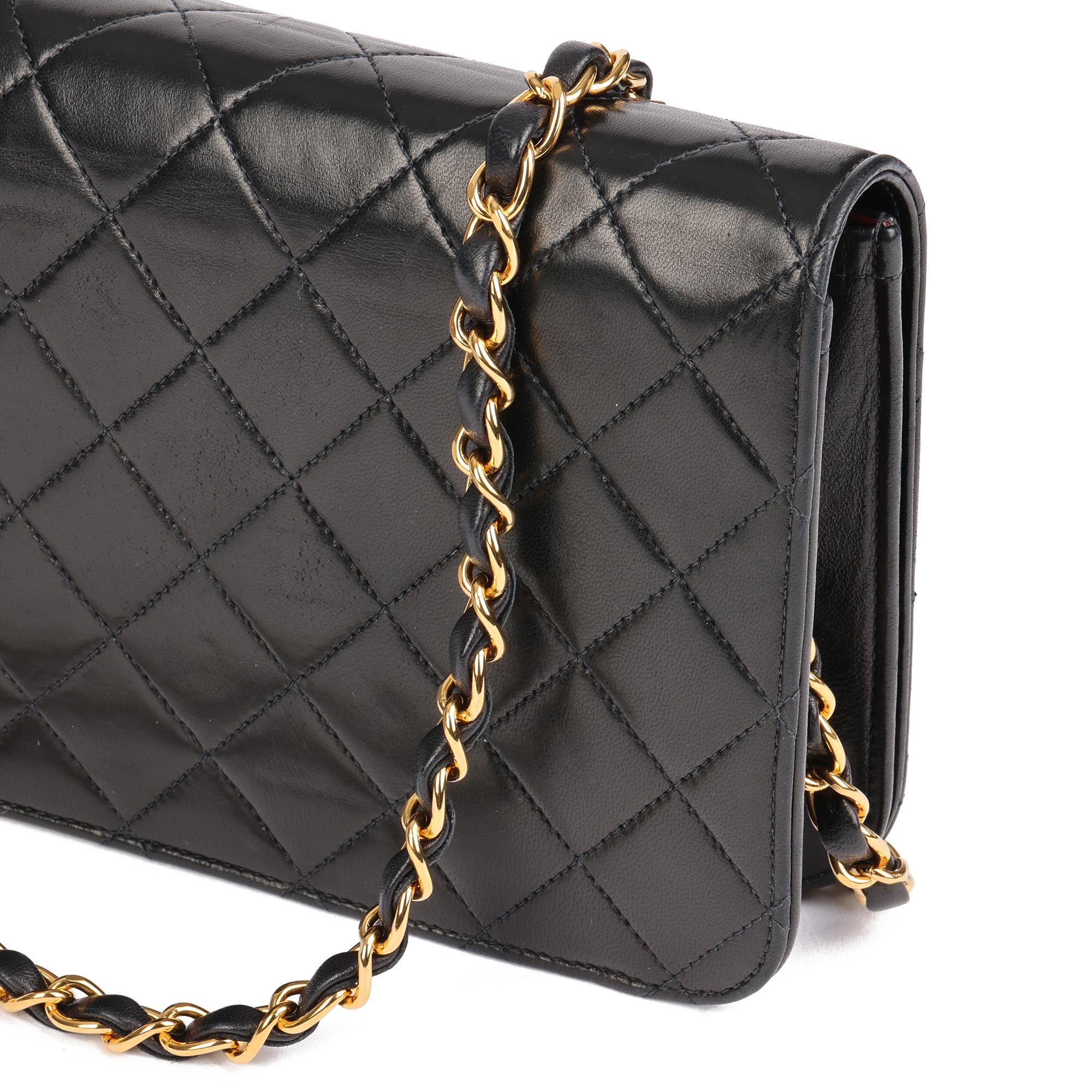 CHANEL Black Quilted Lambskin Vintage Small Classic Single Full Flap Bag 4