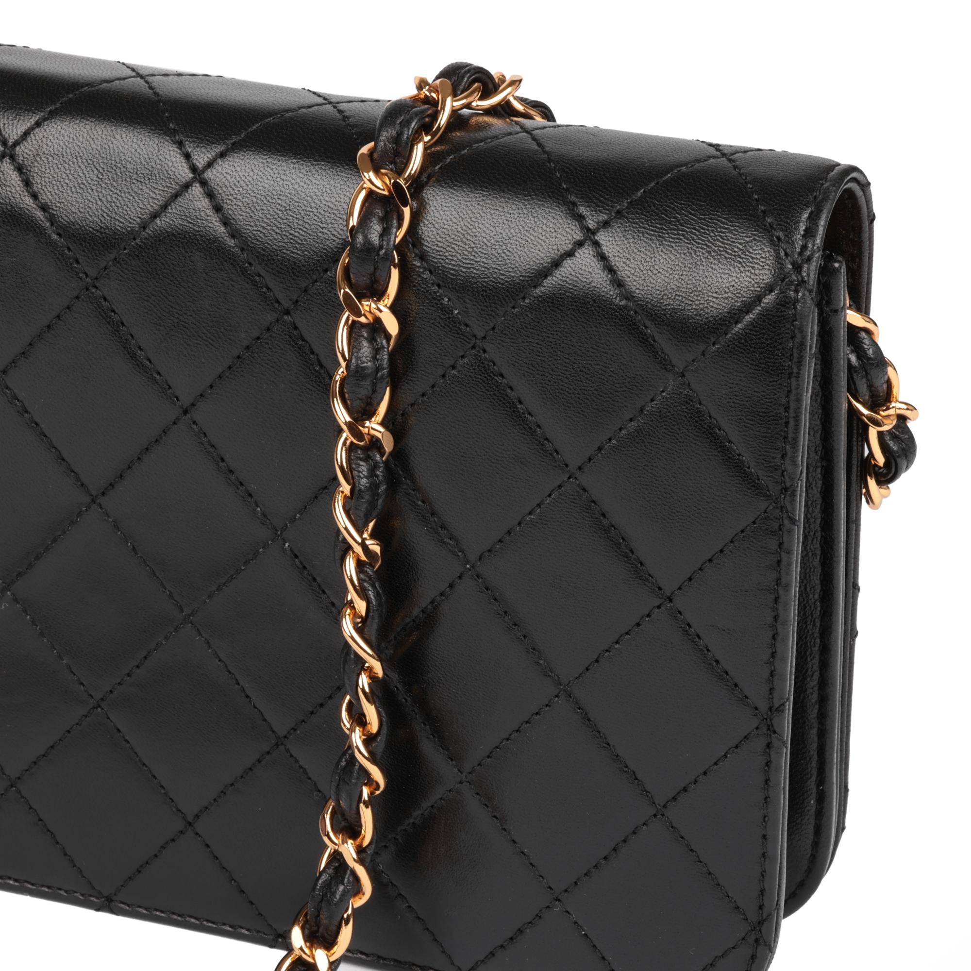 CHANEL Black Quilted Lambskin Vintage Small Classic Single Full Flap Bag 2