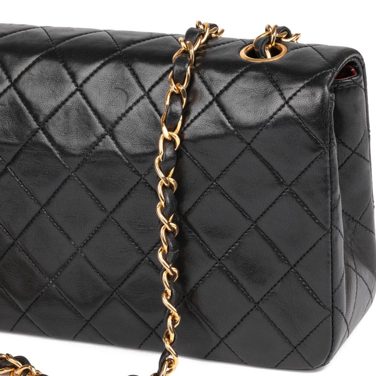 CHANEL Black Quilted Lambskin Vintage Small Classic Single Full