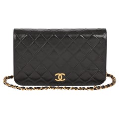 CHANEL Black Quilted Lambskin Vintage Small Classic Single Full Flap Bag
