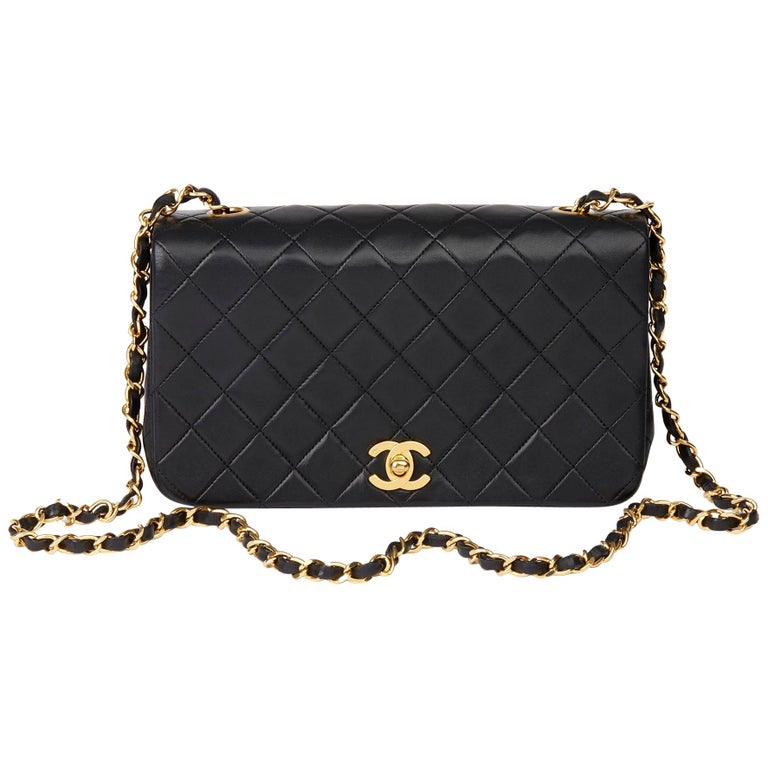 Chanel Black Quilted Lambskin Vintage Small Classic Single Full Flap